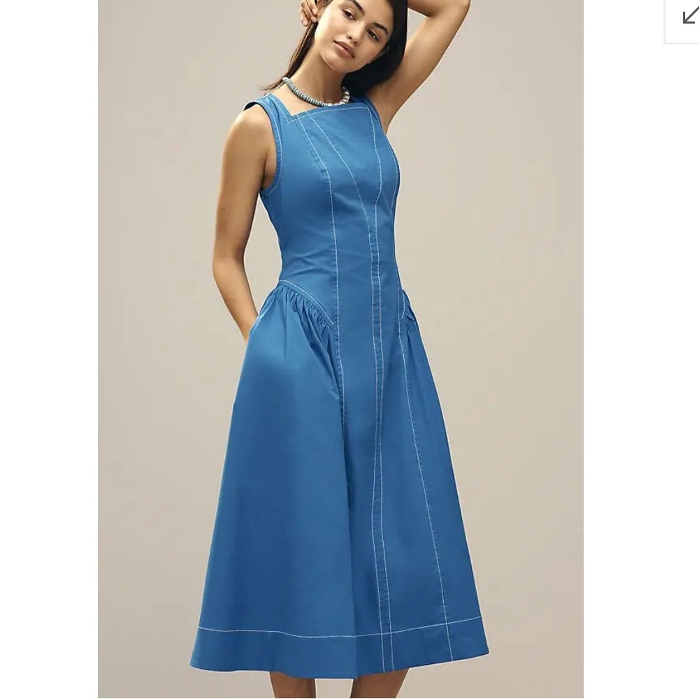 Anthropologie Victoria Blue Midi Dress